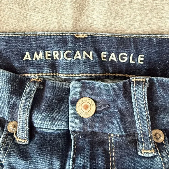 American Eagle Outfitters Women's Dark Wash Flare Jeans - Picture 5 of 10